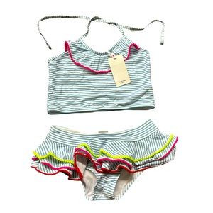 GRACE KARIN girls size 12 bikini tankini swimwear set w ruffle accent NWT